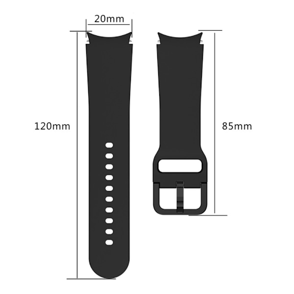 Samsung Galaxy Watch 5 / 4 / 3 klockarmband i silikon - Svart Svart