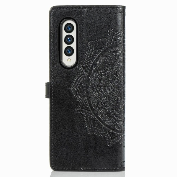 Mandala läder Samsung Galaxy Z Fold3 5G fodral - Svart Svart