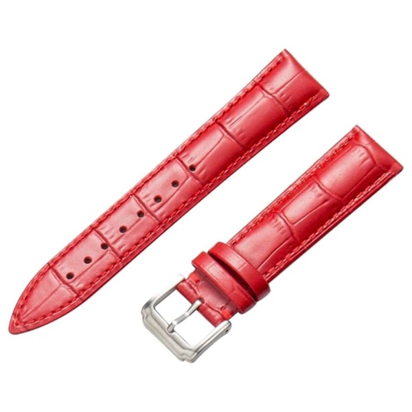 16mm Universal genuine leather watch strap - Red Red