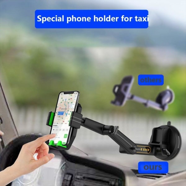Universal dashboard phone car mount for 4-7.2 inches phones - Gr Grön