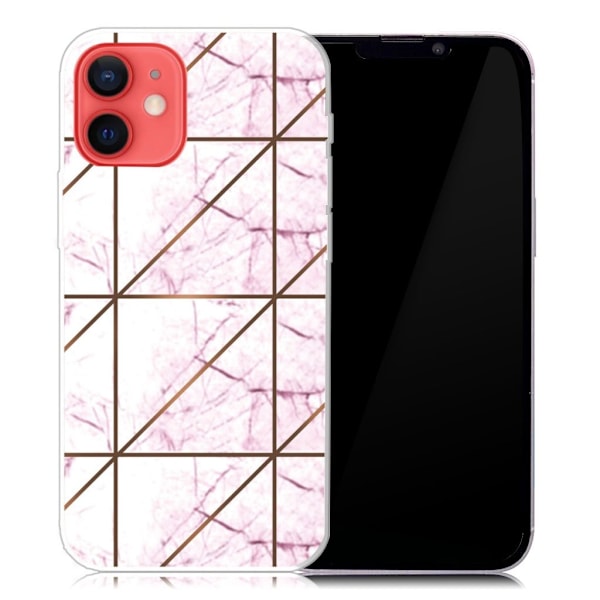 Marmormotiv iPhone 13 skal - Vit I Fyrkantig Strike-Marmor multifärg