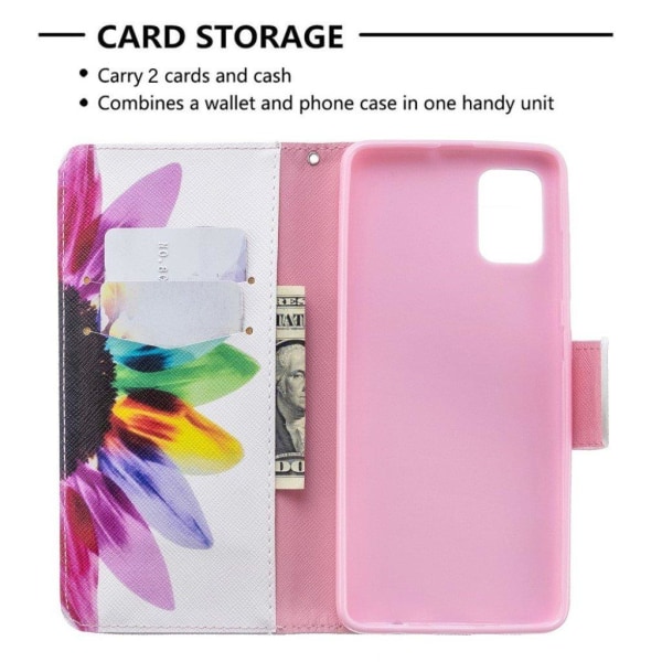 Wonderland Samsung Galaxy A51 flip kuoret - Värikäs Terälehdet Multicolor