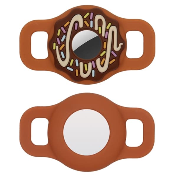 AirTags runde silikoneovertræk i doughnut-stil - Brun Brown