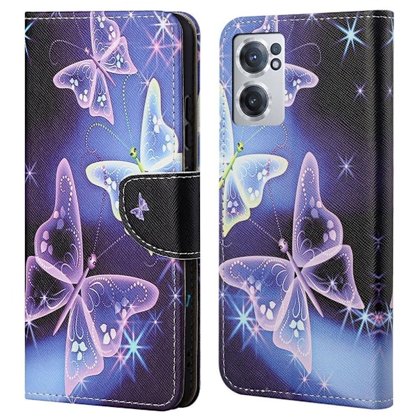 Wonderland OnePlus Nord CE 2 5G flip kuoret - Kimaltelevia Perhosia Multicolor