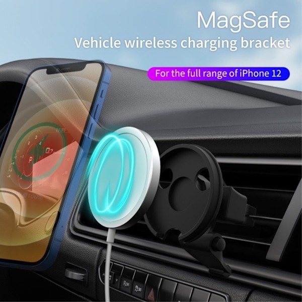 K90 Apple MagSafe magnetisk holder til trådløs opladning Black