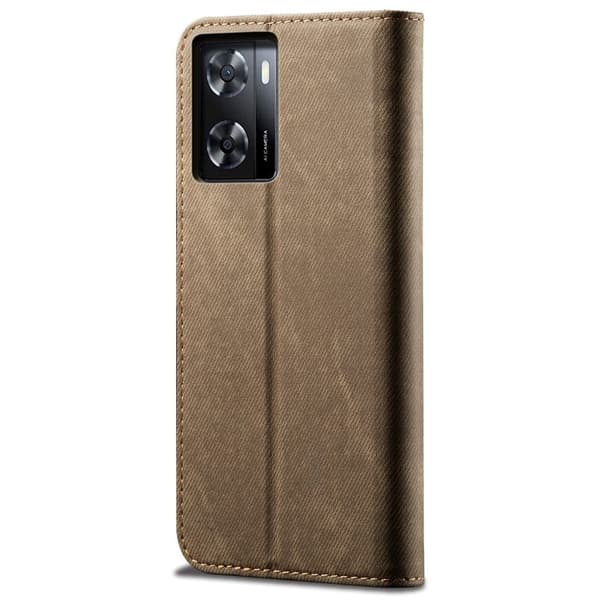Jeans Realme og Oppo Phone Flippetui - Khaki Brown