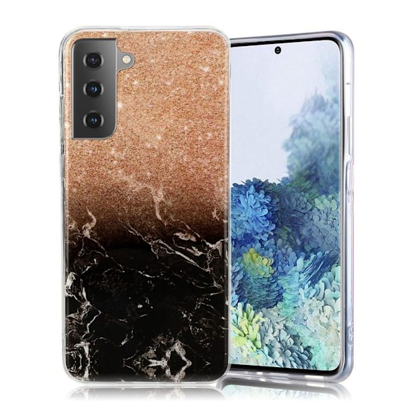 Marble Samsung Galaxy S21 Kotelo - Samppanjan kulta / musta Multicolor