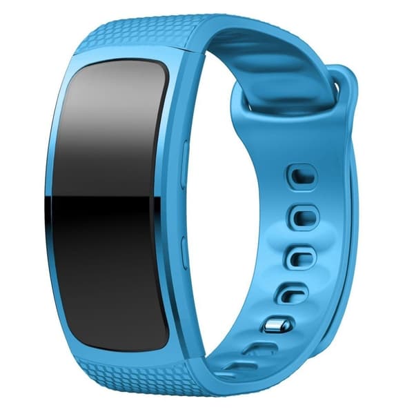 Samsung Gear Fit2 silicone watch band - Sky Blue Size: L Blå