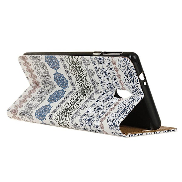 Samsung Galaxy J5 (2017) vintagetyylinen nahkakotelo - Heimojen kukat Multicolor