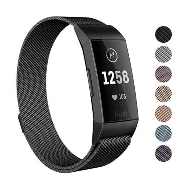 Fitbit Charge 3 milanese klockarmband ersättning - Svart Svart