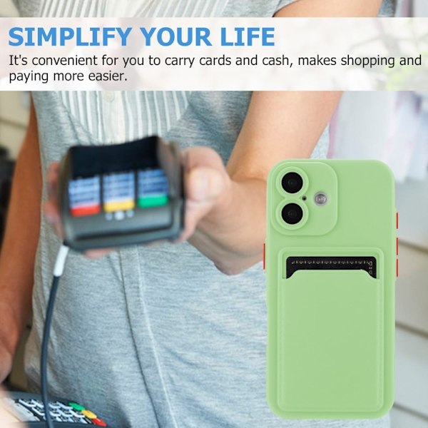 Deksel til kortholder for iPhone 16 Plus - Matcha Grønn Green