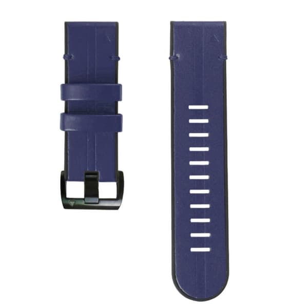 Garmin Fenix 6X / 5X Plus / 3 genuine leather + silicone watch band - Midnight Blue Blå