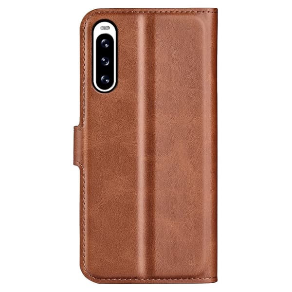 Læderetui med Pung til Sony Xperia 10 V - Lysebrun Brown