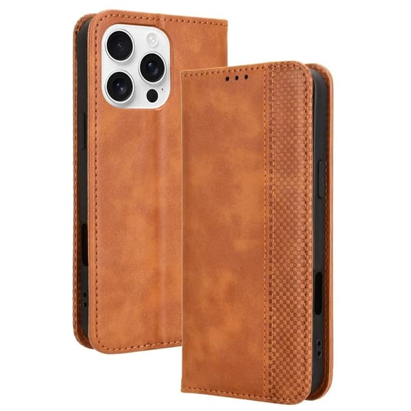 Bofink Vintage iPhone 16 Pro Max lærveske - Brun Brown