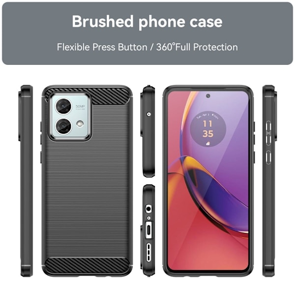 Carbon Flex Etui Motorola Moto G84 5g - Sort Black