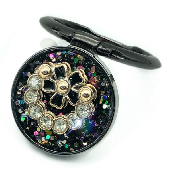 Universal rhinestone garland style rotatable phone ring stand - Black