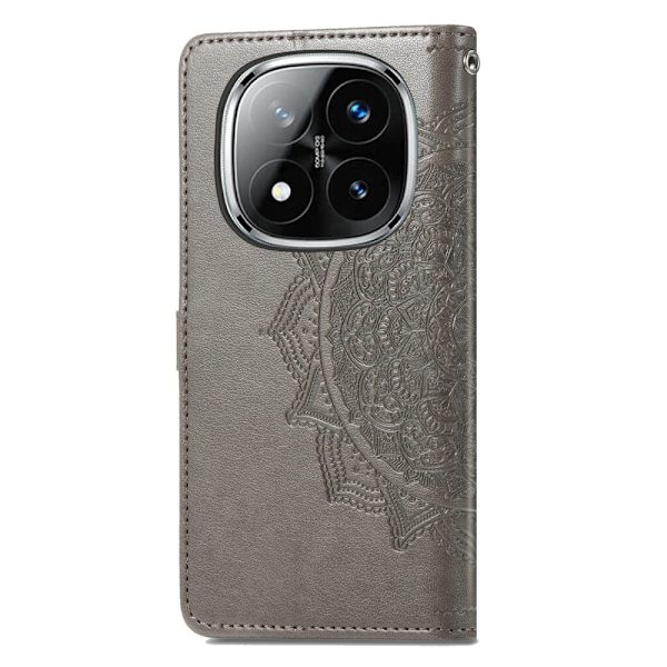 Mandala Xiaomi Redmi Note 14 Pro 5G læderetui - Grå Silver grey