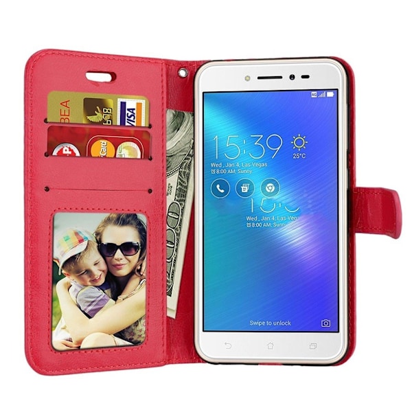Asus Zenfone Live (ZB501KL) Modernt läder fodral - Röd Röd