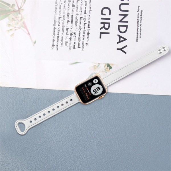 Apple Watch Series 8 (41mm) genuine cowhide leather watch strap - White White