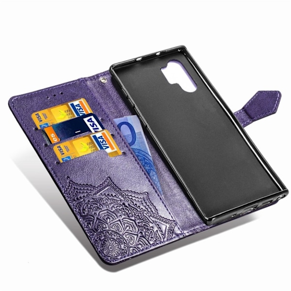 Mandala Samsung Galaxy Note 10 Pro Flip kotelot - Violetti Purple
