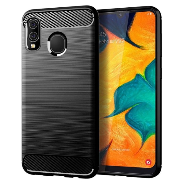 Carbon Flex Suojakotelo Samsung Galaxy M10s / A20 / A30 - Musta Black