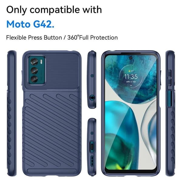 Thunder Motorola Moto G42 Suojakotelo - Sininen Blue