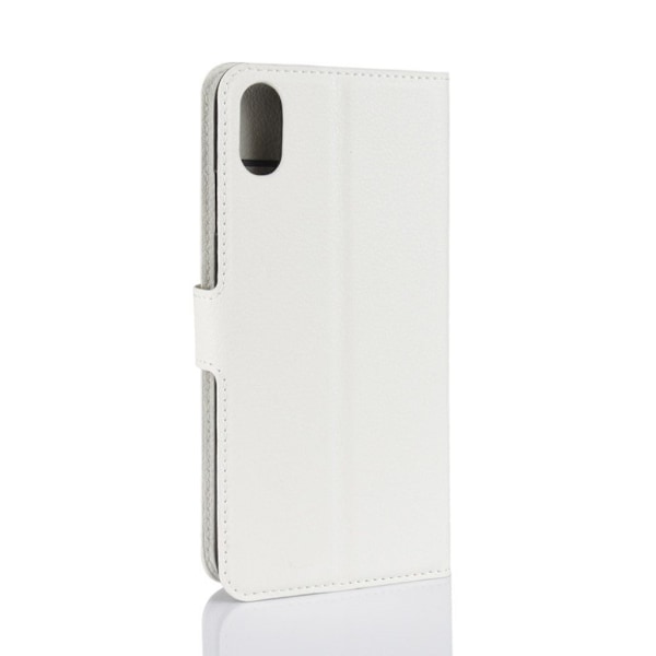 iPhone XR mobilfodral syntetläder silikon stående plånbok - Vit Vit
