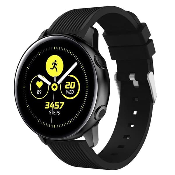 Samsung Galaxy Watch Active Stripe Silikon Klokkereim - Svart Black