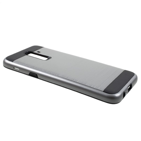 Samsung Galaxy J8 (2018) mobilskal plast silikon borstad - Grå Silvergrå