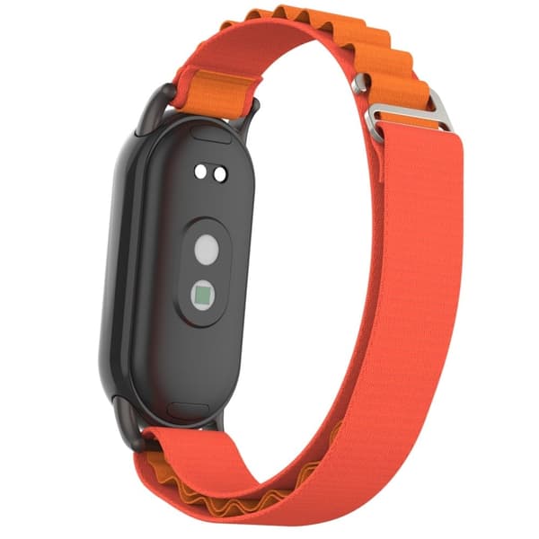 Xiaomi Smart Band 8 nylonrem med sort stik - Orange Orange