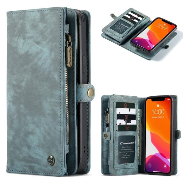 CaseMe iPhone 12 Mini etui med lynlås & pung - Grøn Green