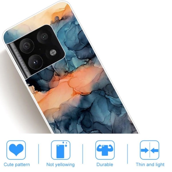 Marmormotiv OnePlus 10 Pro skal - Orange Mellan De Blå multifärg