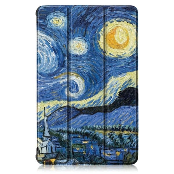 Lenovo Tab M10 FHD Plus tri-fold mønster læderetui - Malet Mønster Multicolor