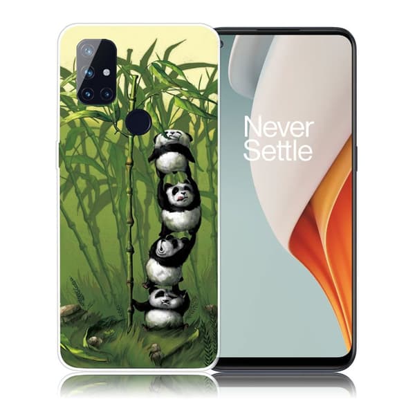 Deco OnePlus Nord N100 skal - Panda Och Bambu Grön