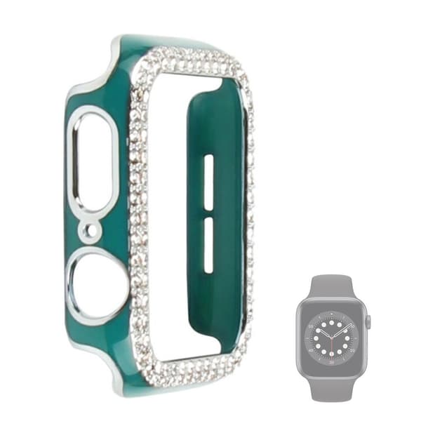 Apple Watch 44 mm dubbelfärgat strassfodral - Grön / Grön Grön