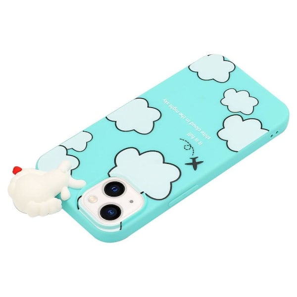 Cute 3D iPhone 14 skal - Blå Blå