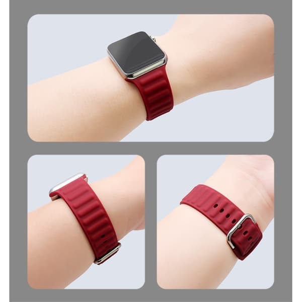 Apple Watch Series 6 / 5 44mm silikoneurrem i cool stil - Rød Red