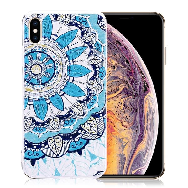 iPhone 9 Plus mobilskal silikon stötdämpande mönstermotiv - Skinande uggla Blå