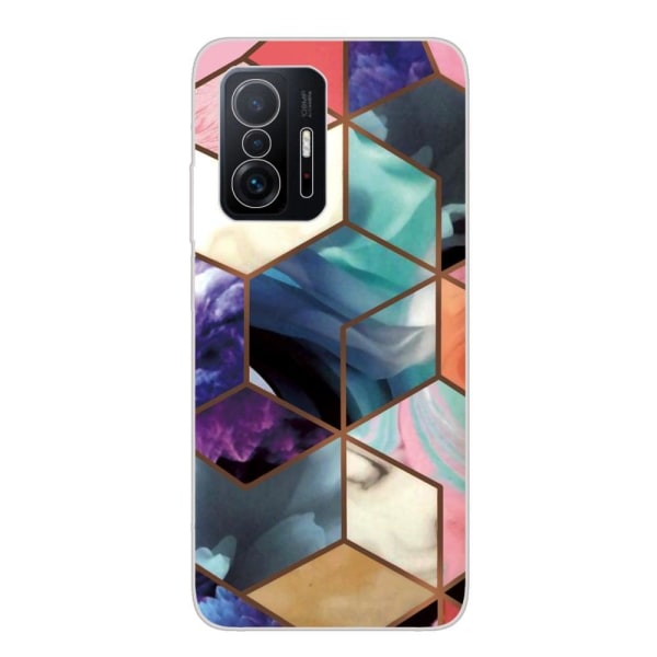 Marble Xiaomi 11T / 11T Pro Suojakotelo - Värikäs Cube Tile Multicolor
