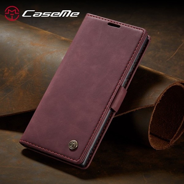 CaseMe Samsung Galaxy Note 20 vintage-kotelo - Viininpunainen Red
