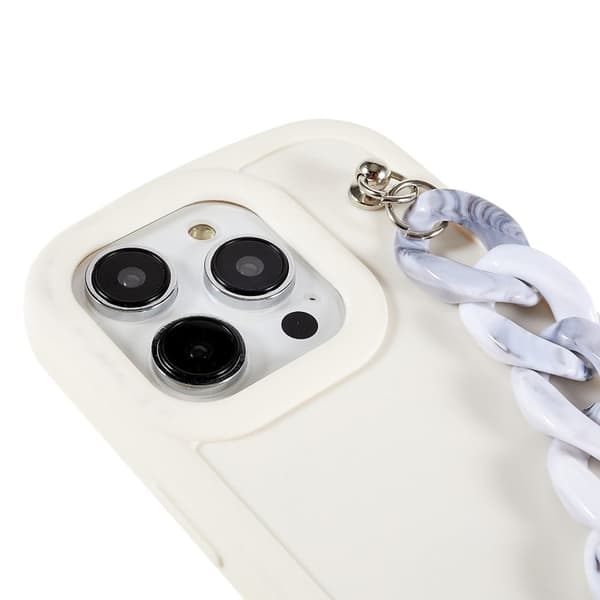 Marble design iPhone 14 Pro Max kotelot - Harmaa / Valkoinen Marmori Ketju White