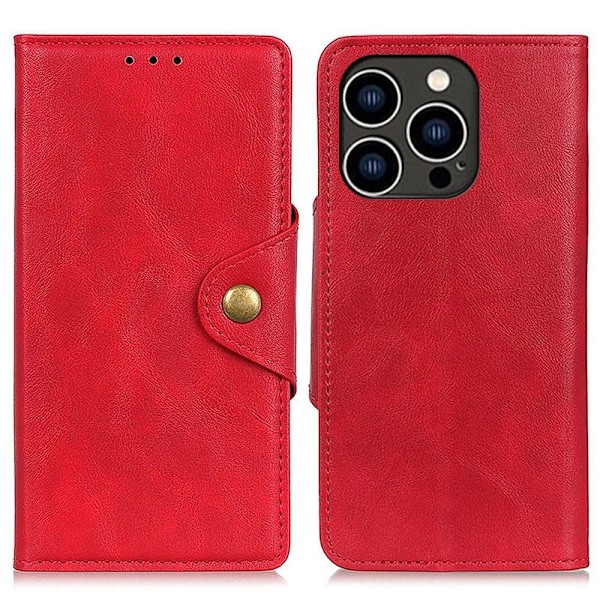 Alpha iPhone 14 Pro læder flip etui - Rød Red
