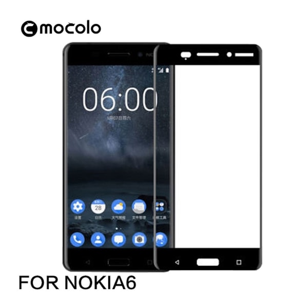 Mocolo Nokia 6 Skærmbeskytter i hærdet glas Black