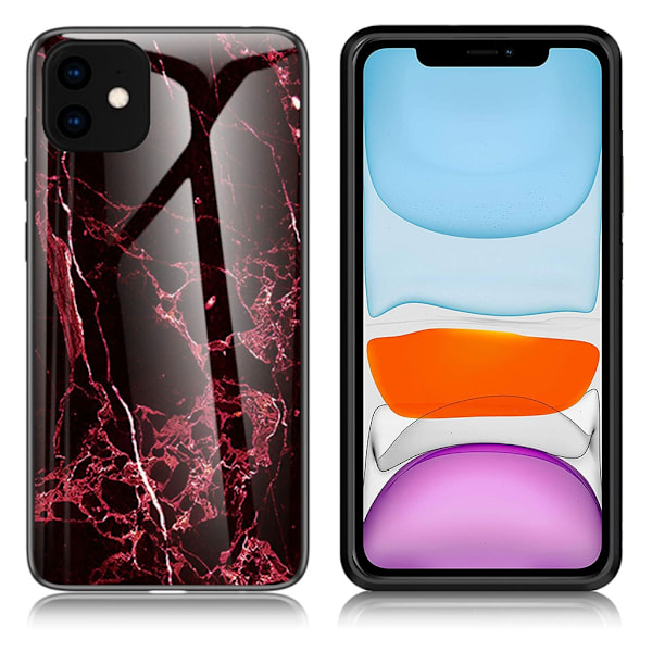 Fantasy Marble iPhone 11 deksel - Rød Red