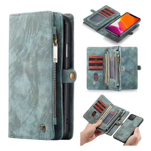 CaseMe iPhone 11 Pro Zipper Wallet kotelot - Sininen Blue
