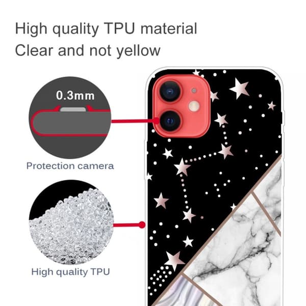 Marble iPhone 13 Mini Suojakotelo - Constellation Marble Tile Multicolor