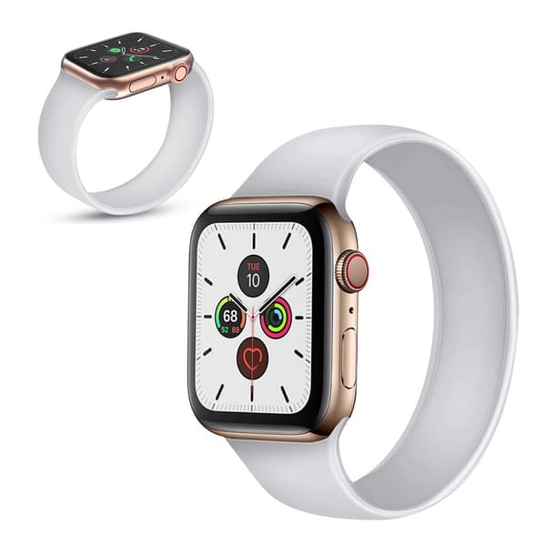 Apple Watch Series 5 / 4 40mm silicone flex watch band - White Size: S Vit