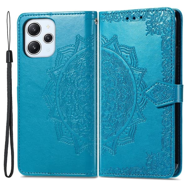 Butterfly läder Xiaomi Redmi 12 fodral - Blå Blå