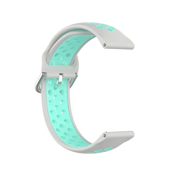Ticwatch GTX / Pro tofarvet silikone urrem - Grå / Blågrøn Green