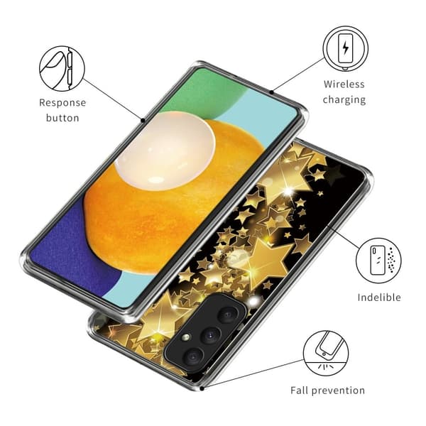 Deco Samsung Galaxy A55 kotelot - Kultainen Tähdet Gold